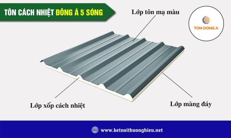 Tôn cách nhiệt Đông Á 5 sóng 
