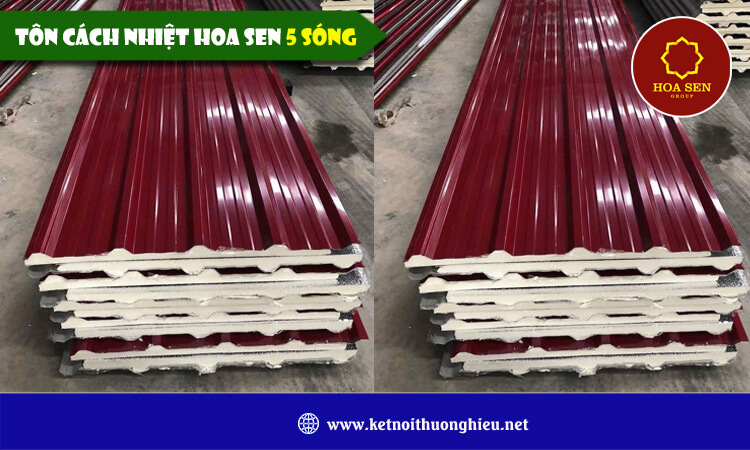 Tôn cách nhiệt Hoa Sen 5 sóng